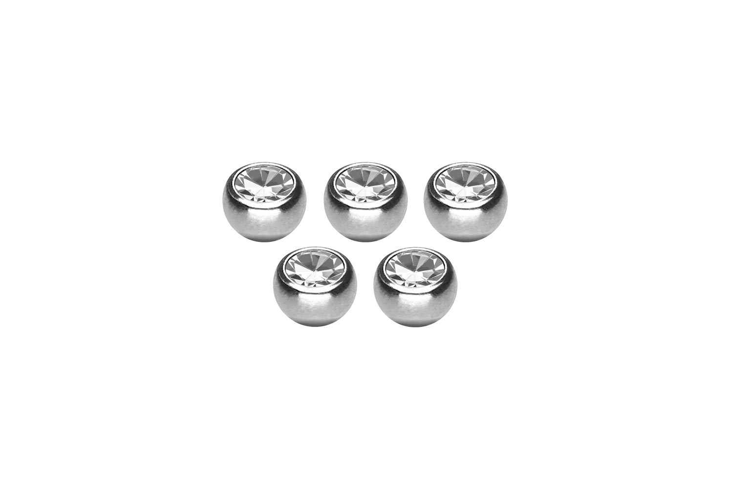 SET Chirurgenstahl Schraubkugel KRISTALL